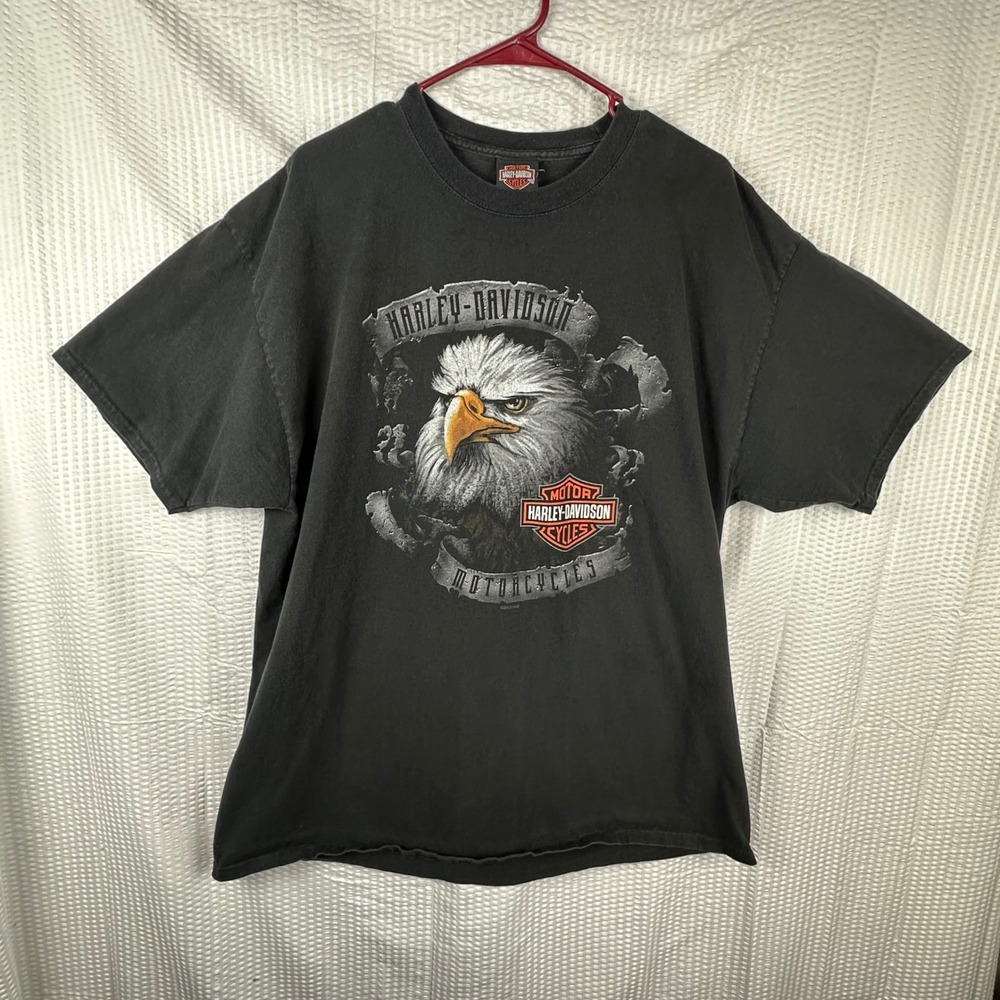 Harley Davidson Eagle T Shirt Mens 2XL Shelton's Smithfield NC Double Sided 2013